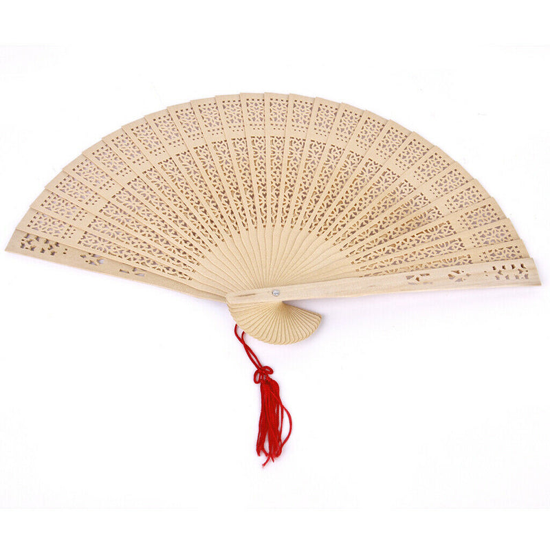 Foldable Sandalwood Handheld Fan Summer Outdoor Decoration Party Accs Favors