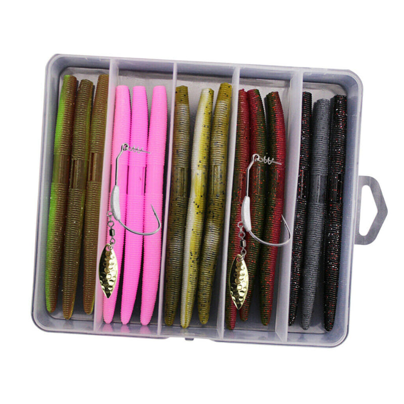 15pcs Imitation Earthworm Artificial Soft Bait Fishing Lures