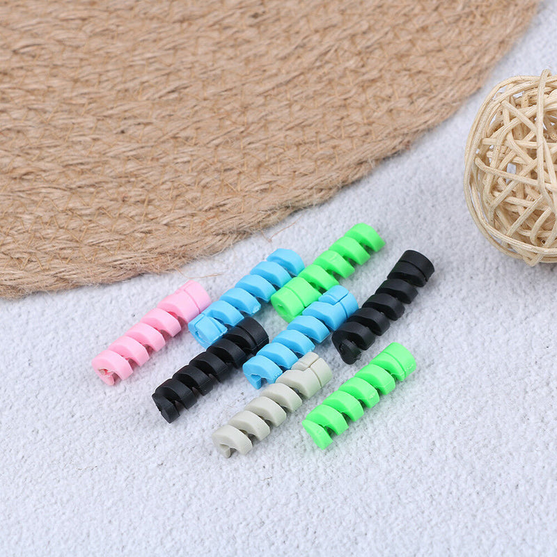 4Pcs/set USB cable protector earphone cord USB line spiral protective sleeve M&E