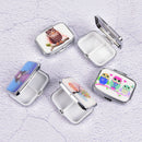 Square Metal Folding pill case Medicine Storage Organizer Pill Box Container 3C
