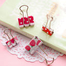 6X Floral Metal Foldback Binder Clip Stationary Office Ticket Paper LJ