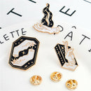 3PCS Enamel Magic Gesture Book Fire Witch Brooch Pin Jacket Shirt Badge BroochJR