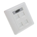 4x RJ45 RJ11 Wall Socket For Dual Band Ethernet Faceplate 4 Ports With Keys