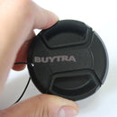 55mm Center Pinch Snap on Front Cap Cover For SLR camera Lens Filter Black LJ