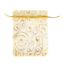 100pcs Champagne Eyelash Organza Drawstring Pouches Jewelry Party Wedding F