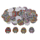 50pcs Cute Owl Wooden Buttons Fit Sewing Scrapbooking Decoration Crafts 25mm