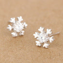 Women's Elegant Earrings Sparkling Christmas Snowflake Hoop Zircon Earring H9S9