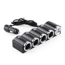Car Dual USB One For Four Belt Switch Car Cigarette Lighter Charger Double NTC