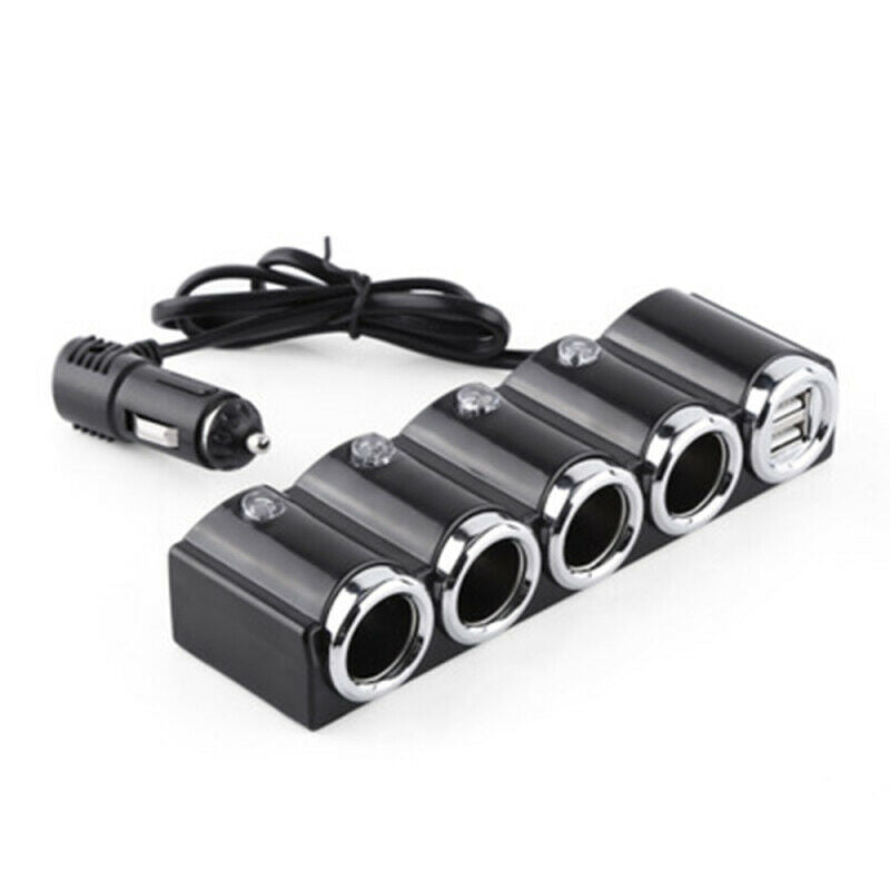 Car Dual USB One For Four Belt Switch Car Cigarette Lighter Charger Double NTC