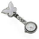 Nurses Clock Heart rate monitor pocket watch quartz butterfly motive white