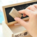 2 Layer Wooden Pencil Case Pen Holder With Black Board for Students Pretty D7S2