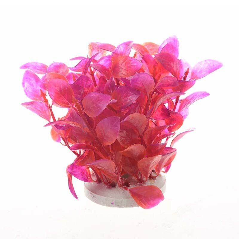 Plastic Aquarium Red Purple Plants Fish Tank Decoration