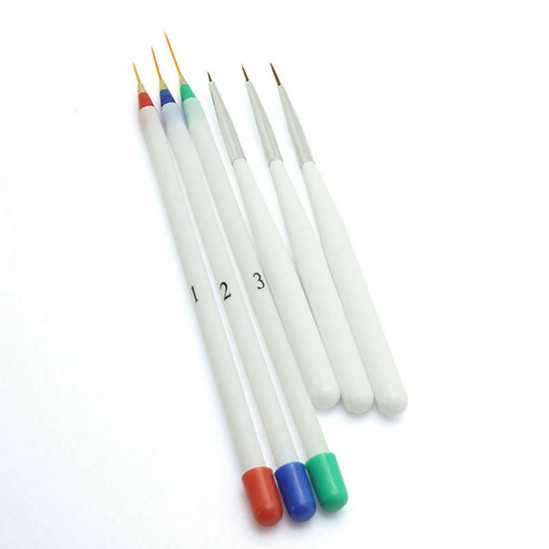 6PCS Acrylic Nail Pen Set Painted Supplies Brush Draw Flower Manicure Too PIY