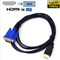1.8M Black HDTV HDMI Male to VGA adapter Cable connector cable for PC TV Hot 1PC