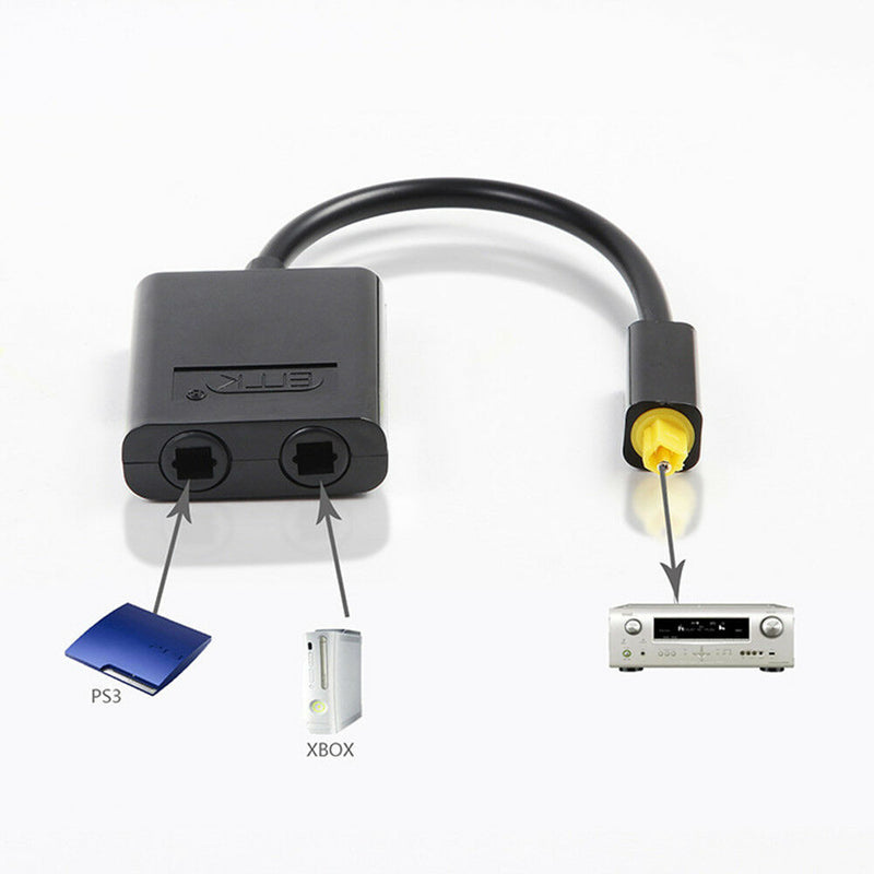 16cm 1-in-2 out Digital Optical Audio Splitter Adapter Cable Device for CD DVD