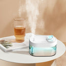 USB Humidifier Dual Spray Aroma Diffuser LED Light for Home Office (White) A