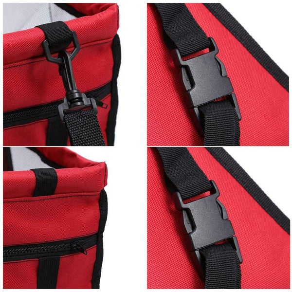 Pet Car Safety Seat Breathable Waterproof Cat Dog Travel Carrier Bag (Red)