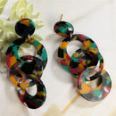 Acrylic Circular Earrings Long Drop Dangle Earrings Pendant Earrings Jewel ^