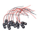 10pcs Black Red Cable Connection 9V Battery Clips Connector Buckle 15cm ^