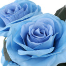 10 Heads Silk French Rose Artificial Flower Bouquet Floral Crafts Dark Blue
