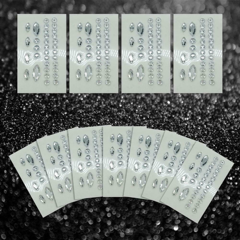 Adhesive Face Gems Rhinestone Jewels DIY Festival Party Glitter Body Sticke F7F6