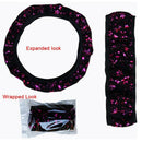 Universal Shiny Purple Snowflake Auto Car Steering Wheel Cover Non-slip Elasti3C