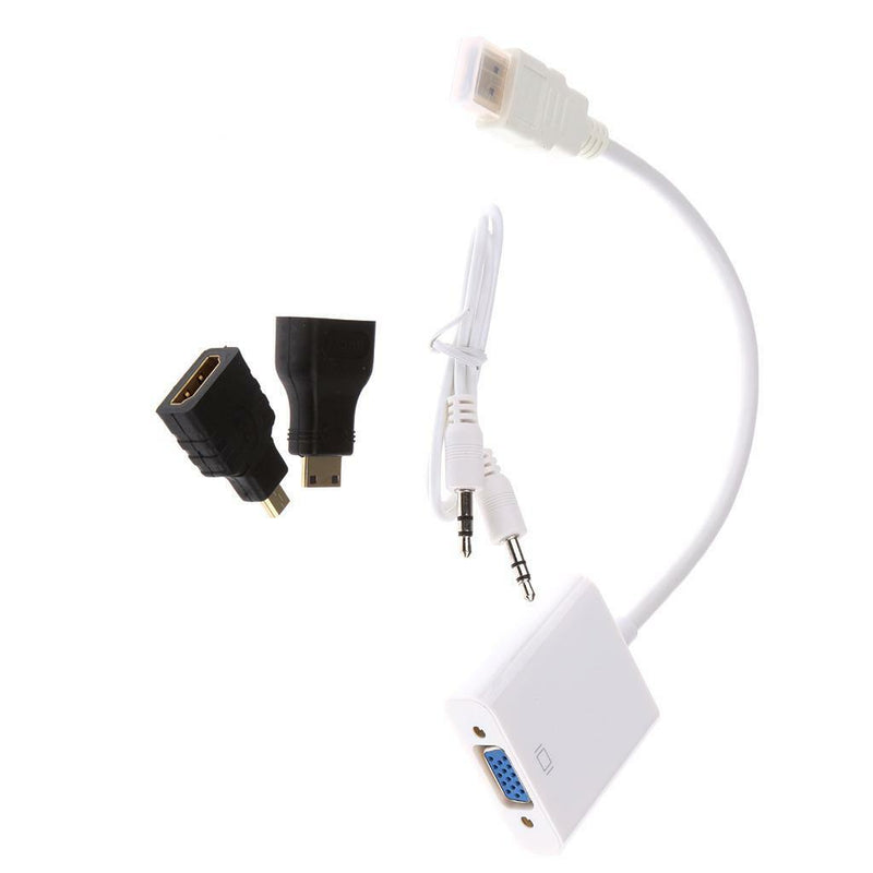 1080P Mini HDMI Male to VGA Female Video Converter Adapter Cable for PC TV
