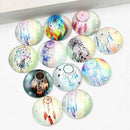 50 PCS Mixed dream catcher photo round dome glass cabochons 12mm diy handma E9Q8