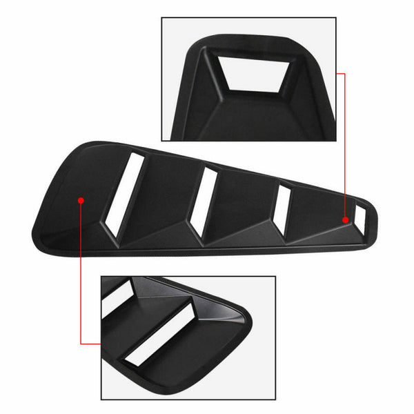 2pcs Quarter Side Window Louvers Scoop Cover Vent For 2005-2014 Ford Musta UOE