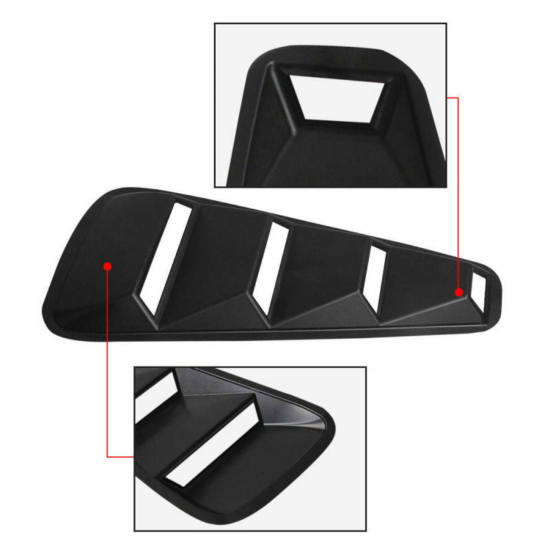2pcs Quarter Side Window Louvers Scoop Cover Vent For 2005-2014 Ford Musta UOE