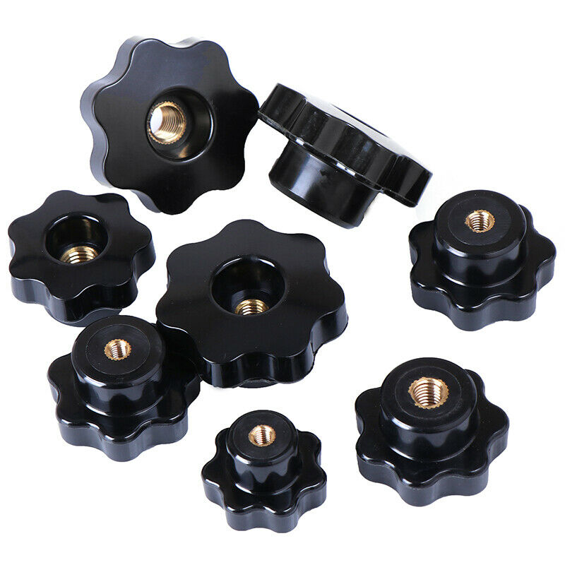 M8 Female Thread ven Star Shaped Head Clamping Nuts Knob Ship F~ii  Hn
