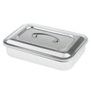 9'' Stainless Steel Instrument Tray & Lid Medical  Storage Box Case