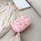 Lace Flower Shoulder Handbags Women Chain PU Leather Crossbody Bags (Pink)
