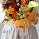 Pudding Leather Round Box Flower Arrangement Gift Box Bride Gift Box Round  F9N9