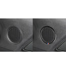 1Pair Carbon Fiber Speaker Frame Trim Red+White+Blue for Ford Mustang 15-17 A