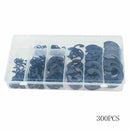 300pc E-Clip Assortment | SAE Black Oxide Fastener Set Retaining Ring Kit NLJ