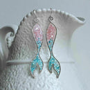 Opal Sequins Mermaid Tail Hook Charm Eearring Women Wedding Jewelry Gifts