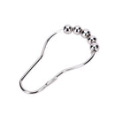 New 12Pcs Chrome Plated Ball Bead Easy Glide Shower Metal Curtain Rings Hooks OZ
