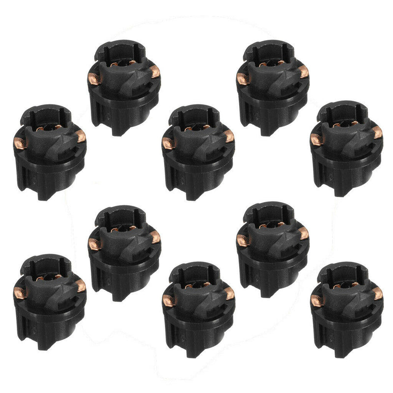 10 Pieces Auto Car Instrument Panel Lamp Dash Light T5 Twist Lock Sockets Base