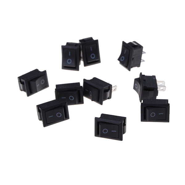 10X 2PIN ON/OFF Rectangle Rocker Switch Car Dashboard Dash Boat SPST 6A/250V Gw