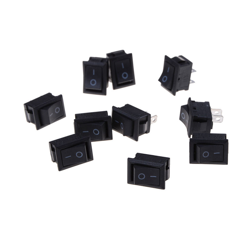 10X 2PIN ON/OFF Rectangle Rocker Switch Car Dashboard Dash Boat SPST 6A/250V Gw