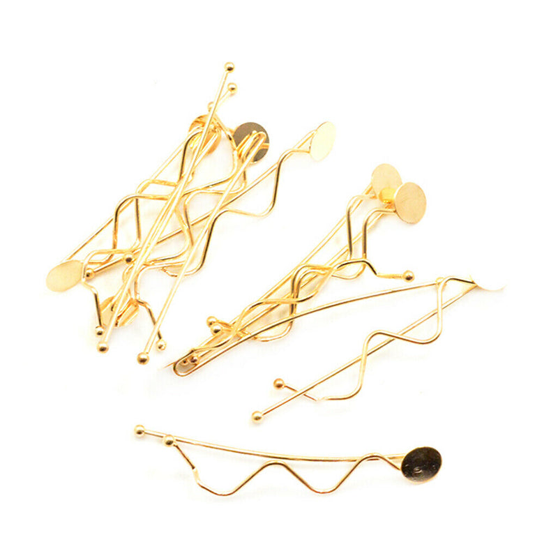 10Pcs Metal Hairpin Minimalist Style Waved Shape Clips Barrette for Women