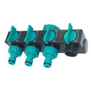 4 Way Garden Host Splitter Faucet Irrigation Adapter Water Tap Connector