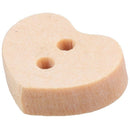 100pcs Nature Wood Wooden Buttons Sewing DIY Craft Heart Shape 2 Holes Q2X7