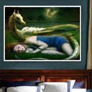 Beauty and Beast 5D DIY Full Drill Round Diamond Painting Embroidery Decor