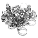 25 Pcs Stainless Steel Band Worm Gear Hose Clamp 13-19mm