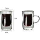 80Ml European Double Coffee Mug Heat-Resistant Double Glass Cappuccino Cup  M9B2