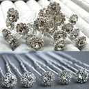 10 Diamante Rhinestones Bridal Wedding Prom Women Hair Pins Clips Fashion JR
