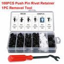 100pc Clip Trim Door Panel Retainer Assortment Car Push Pin Rivet Bumper + Tool