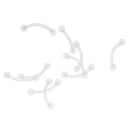 10 Pieces Curved Bend Cross Eyebrow Piercing Bar Ring Stud Clear Acrylic 18g